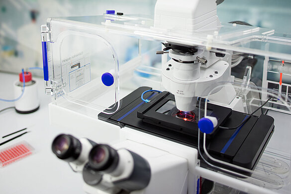PILine®テクノロジーのXYステージで顕微鏡での高速プローブスキャンを実現