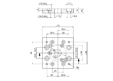 PI M-060.HP Adapter Plate Drawing